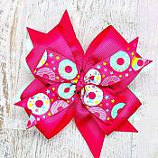 Donut Shocking Pink 4 Inch Hair Bow